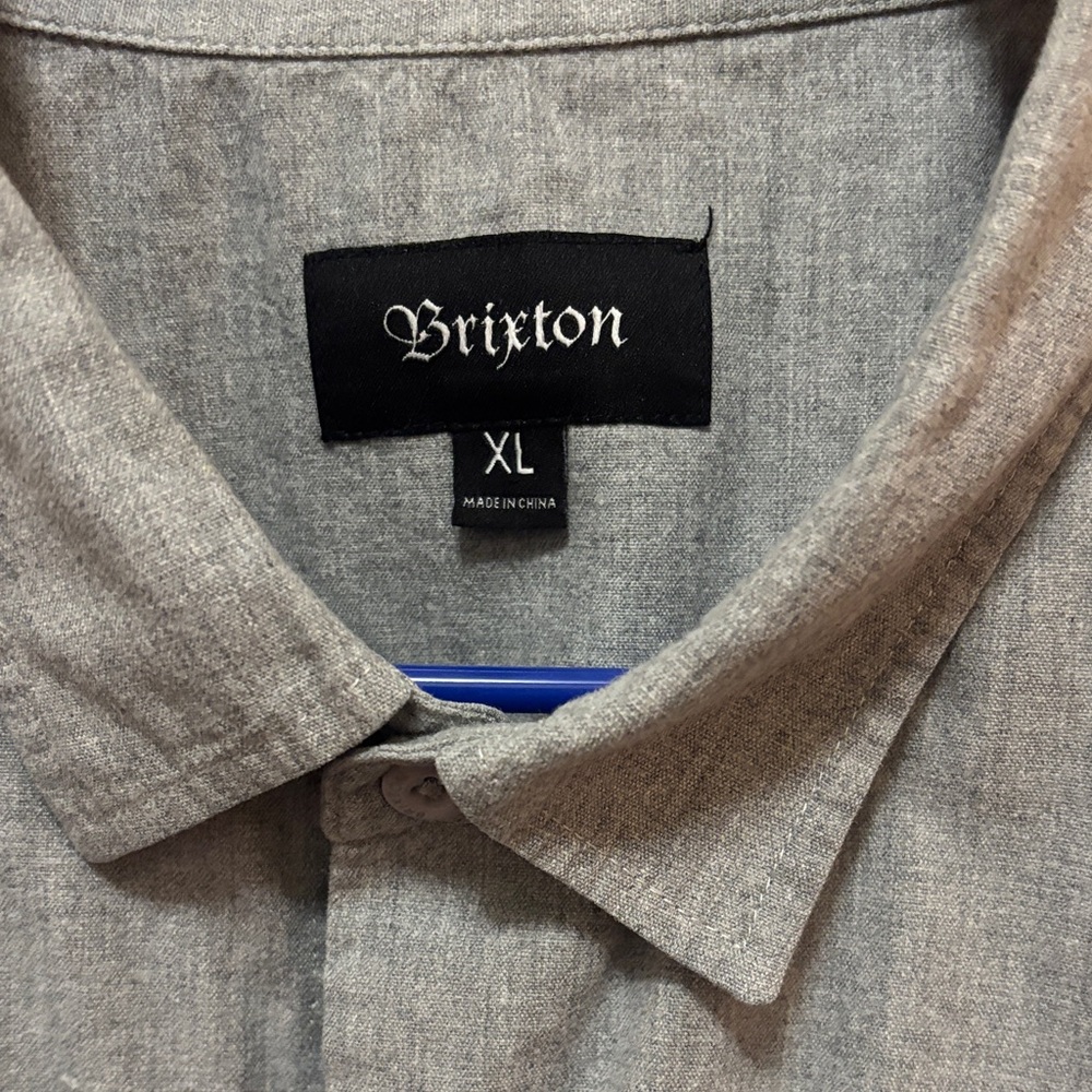Brixton Men's Casual Light Gray Button Down Shirt dress shirt